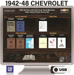 1942-1948 Chevy Car 1942-1946 Chevy Truck Shop Manuals Sales Parts Books on USB