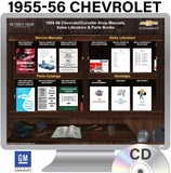 1955-1956 Chevrolet & Corvette Shop Manuals Sales Literature Parts Books on USB