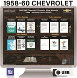 1958-1960 Chevrolet Corvette Shop Manuals Sales Literature & Parts Books on USB