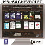 1961-1964 Chevrolet 1961-1962 Corvette Shop Manuals, Sales & Parts Books on USB