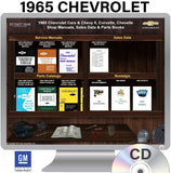 1965 Chevrolet Cars Chevelle Manuals Sales Data Parts Books on USB