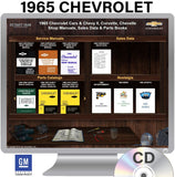 1965 Chevrolet Cars Chevelle Manuals Sales Data Parts Books on USB