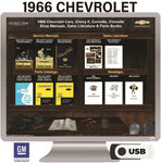 1966 Chevrolet Shop Manuals, Sales Literature & Parts Books on USB