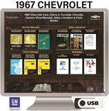 1967 Chevrolet Shop Manuals, Sales Literature & Parts Books on USB