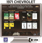 1971 Chevrolet Shop Manuals, Sales Literature & Parts Books on USB