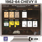 1962-1964 ChevyII Shop Manuals, Sales Data & Parts Books on USB