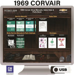 1969 Corvair Shop Manuals, Body Manual, Sales Data & Parts Book on USB