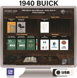 1940 Buick Shop Manuals, Parts Books & Sales Data on USB