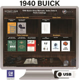 1940 Buick Shop Manuals, Parts Books & Sales Data on USB