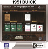 1951 Buick Shop Manual, Parts Books & Sales Data on USB
