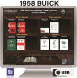 1958 Buick Shop Manuals, Sales Literature & Parts Books on USB