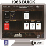 1966 Buick Shop Manuals, Sales Data & Parts Book on USB