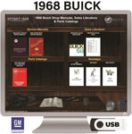 1968 Buick Shop Manuals, Sales Literature & Parts Book on USB