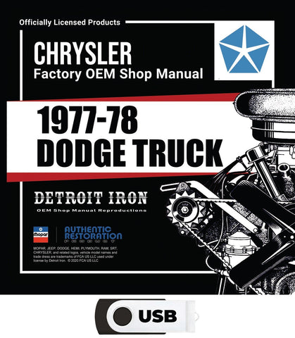 1977-1978 Dodge Truck Shop Manuals, Sales Brochures & Parts Book on USB