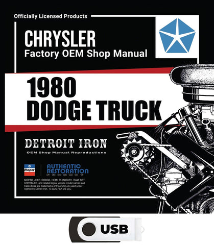 1980 Dodge Truck Shop Manual, Owner Manuals, Sales Brochures & Parts Book on USB