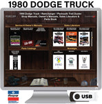 1980 Dodge Truck Shop Manual, Owner Manuals, Sales Brochures & Parts Book on USB
