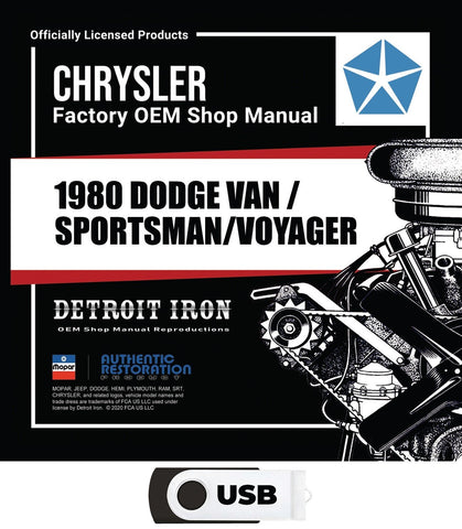 1980 Dodge & Plymouth Van Shop Manual, Sales Data & Parts Book on USB