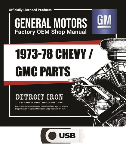 1973-1978 Chevrolet Trucks / GMC Trucks Parts Manuals (Only) on USB