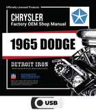 1965 Dodge Shop Manuals, Sales Data & Parts Book on USB