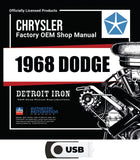 1968 Dodge Shop Manuals, Sales Data & Parts Book on USB