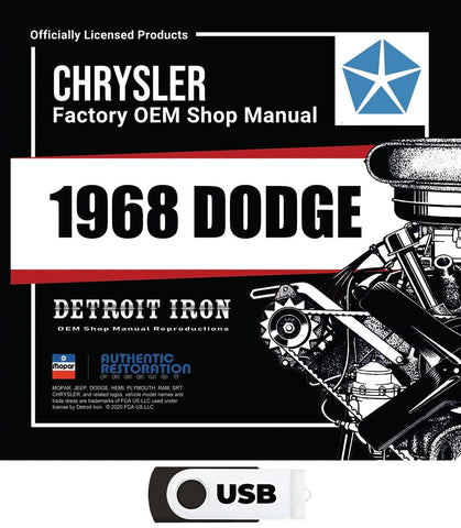 1968 Dodge Shop Manuals, Sales Data & Parts Book on USB