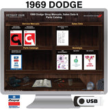 1969 Dodge Shop Manuals, Sales Data & Parts Book on USB