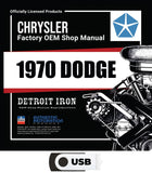 1970 Dodge Shop Manuals, Sales Data & Parts Book on USB