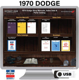 1970 Dodge Shop Manuals, Sales Data & Parts Book on USB