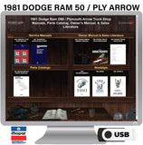 1981 Ram 50 Arrow Shop Manuals Owner Manual Parts Book & Sales Literature on USB