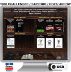1980 Challenger Colt Sapporo Arrow Shop Manuals Parts Book Owner Manuals on USB