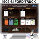 1909-1931 Ford Trucks and Cars Shop Manuals, Sales Data & Parts Books on USB