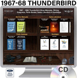 1967-1968 Thunderbird Shop Manuals, Sales Literature & Parts Books on USB