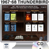 1967-1968 Thunderbird Shop Manuals, Sales Literature & Parts Books on USB