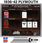 1936-1942 Plymouth Shop Manual, Sales Data & Parts Book on USB