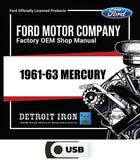 1961-1963 Mercury Service Manuals, Sales Literature & Parts Books on USB