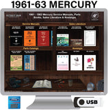 1961-1963 Mercury Service Manuals, Sales Literature & Parts Books on USB