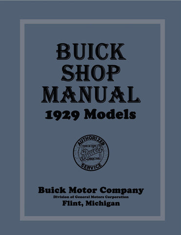 1929 Buick Shop Manual