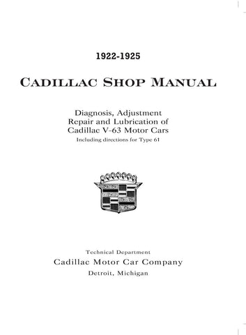 1922-1925 Cadillac Shop Manual