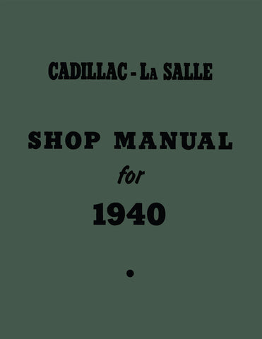 1940 Cadillac and La Salle Shop Manual Supplement