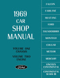1969 Ford Car Shop Manual Chassis Engine Electrical Body Maintenance Lubrication