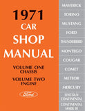 1971 Ford Car Shop Manual Mustang Torino Thunderbird Comet Lincoln Cougar