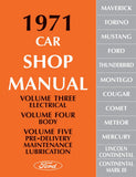 1971 Ford Car Shop Manual Mustang Torino Thunderbird Comet Lincoln Cougar