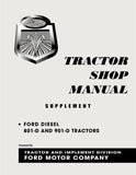 1958 Ford Tractor 801-D 901-D Diesel Supplement to 1955-1960 Tractor Shop Manual