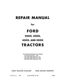 1965 - 1972 Ford Tractor Service Manual Series 2000-7000