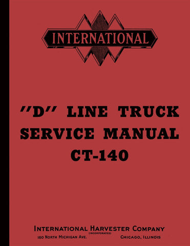 1937 - 1940 International D Series Truck Shop Manual