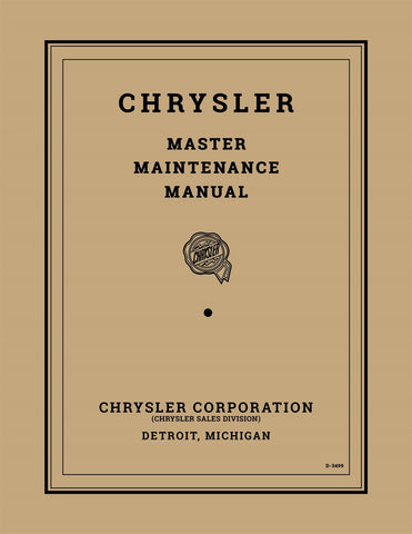 1934-1936 Chrysler Shop Manual - Includes 11x26 inch Wiring Diagrams