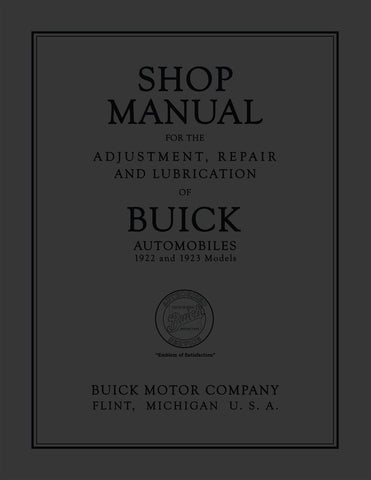 1922-23 Buick Shop Manual