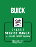1981 Buick Chassis Service Manual - Includes 11x26 inch COLOR Wiring Diagrams
