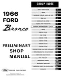 1966 Ford Bronco Shop Manual Supplement to 1967 Bronco / Econoline Shop Manual