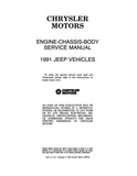 1991 Jeep Shop Manual - 2 Volumes